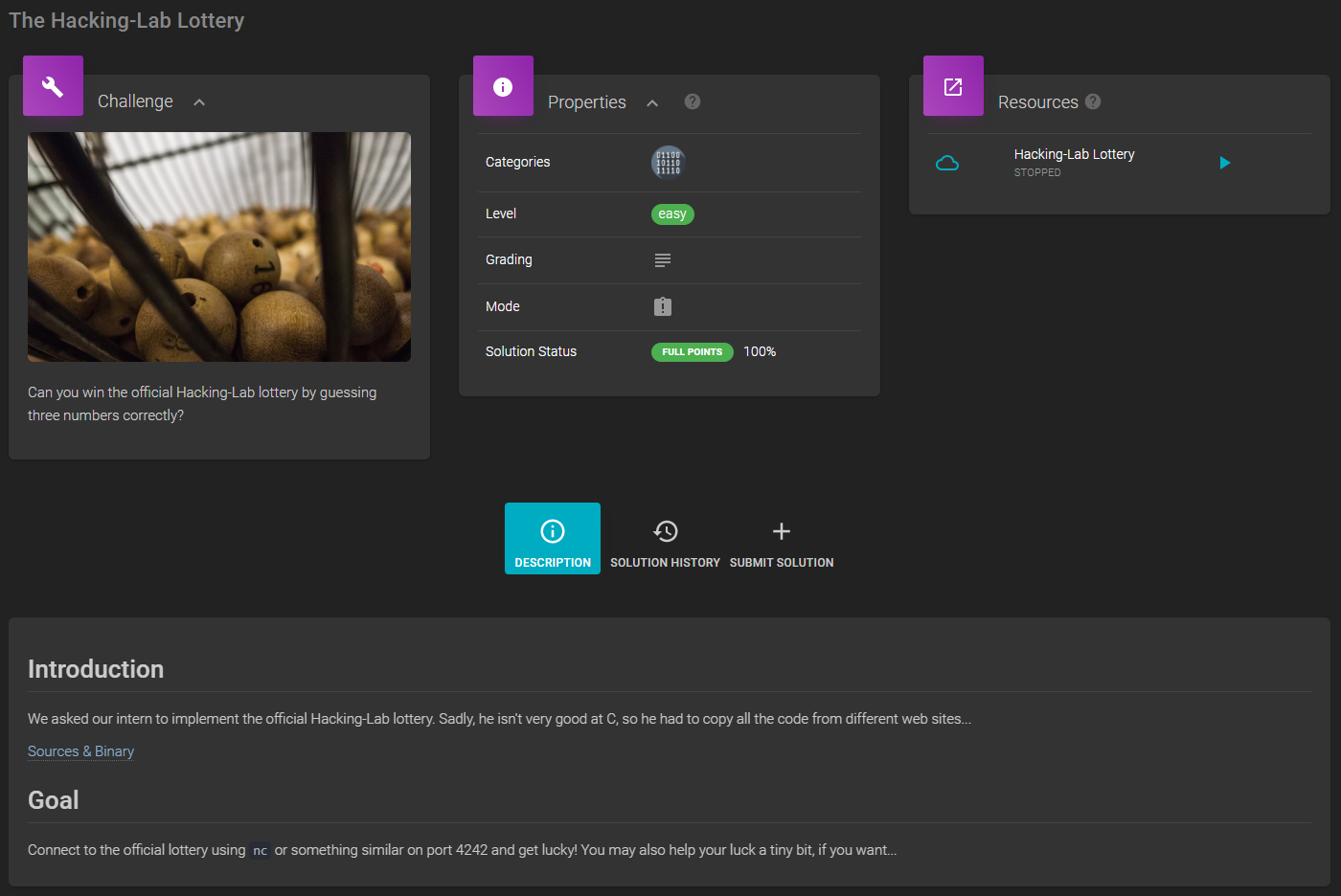 Writeup for Lottery on Hacking Lab